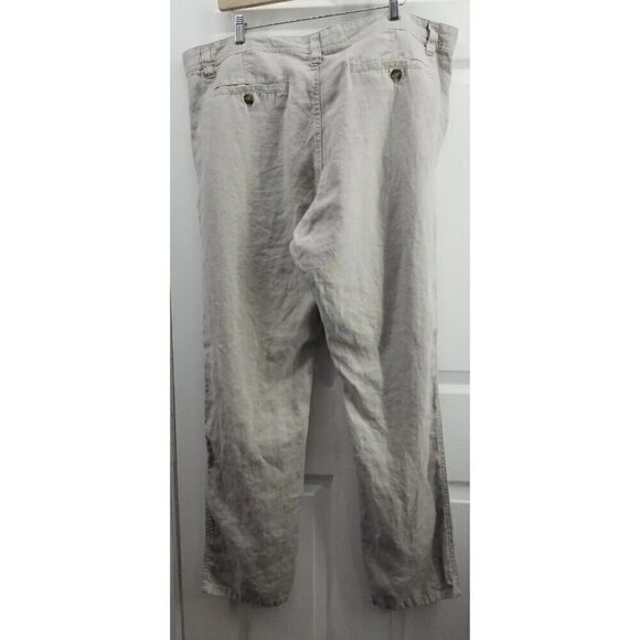 C & A Straight Fit Linen Beige Pants 40 X 32 - Picture 2 of 9